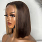 10” Brown with money piece Bob Luxury Transparent Wig Closure