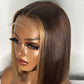 10” Brown with money piece Bob Luxury Transparent Wig Closure