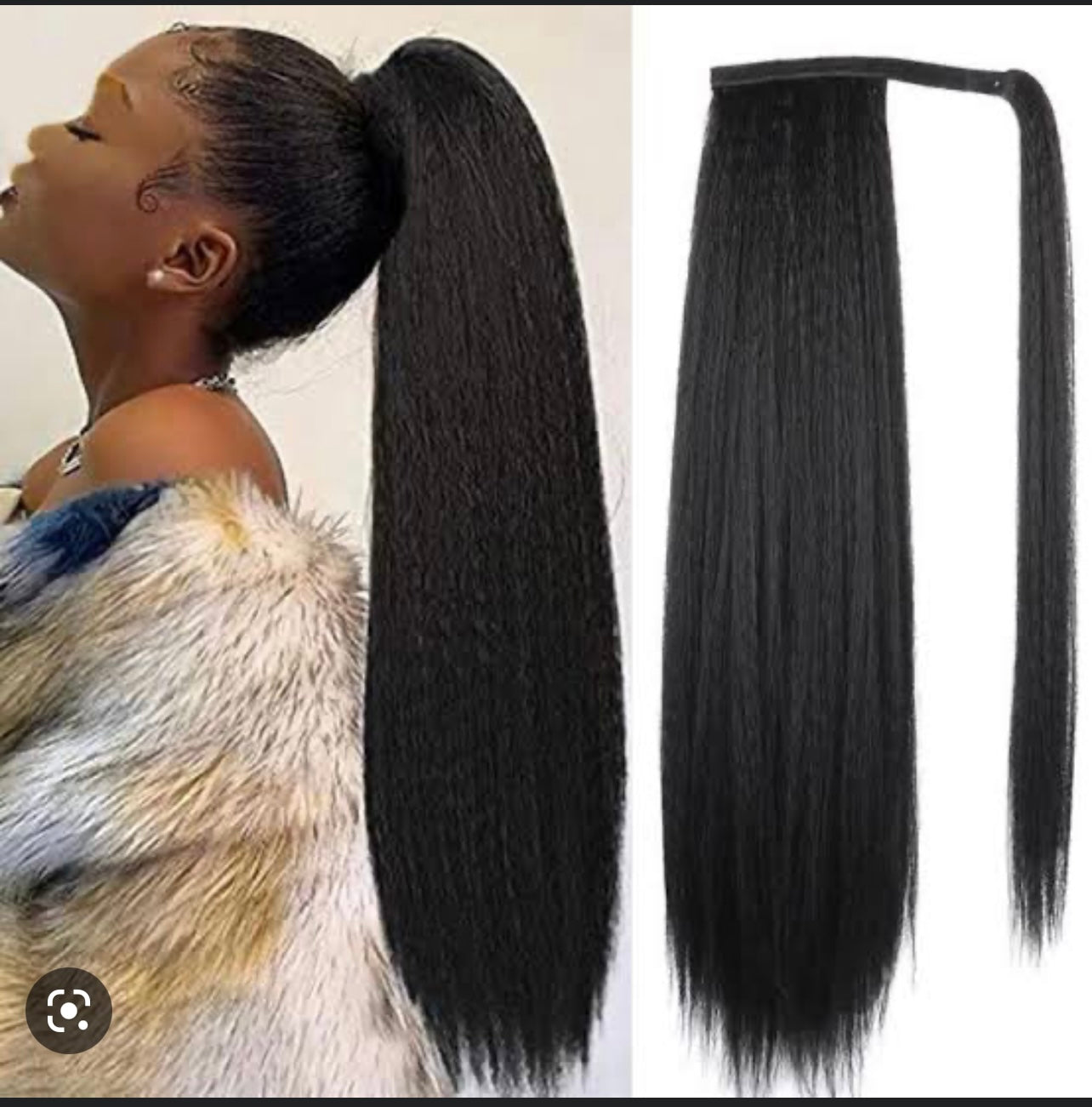 24” kinky straight ponytail